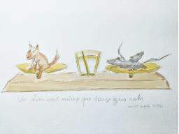 Un chien vaut mieux que deux gros rats AQUARELLE inkscape yc fonds - PNG