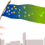 drapeau Europe étoiles vertes sur les quartiers