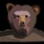 tête d'ours sur noir