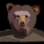 tête d'ours sur noir