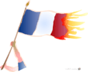 drapeau en flammes