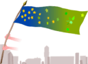 drapeau Europe étoiles vertes sur les quartiers