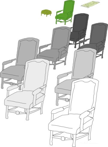 fauteuils de ministres - verts