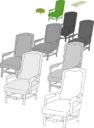 fauteuils de ministres - verts