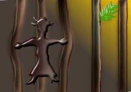 femme dans barreaux chocolat