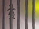 femme sortant des barreaux