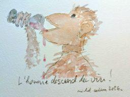 l'homme descend du vin