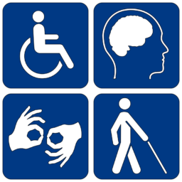 Disability symbols 16.png: NPS Graphics, put together by WcommonsPictograms-nps-accessibility-wheelchair-accessible.svg: NPS Graphics, converted by ZyMOSPictograms-nps-accessibility-low vision access.svg: NPS Graphics, converted by ZyMOSPictograms-nps-accessibility-sign language interpretation.svg: NPS Graphics, converted by ZyMOSAutismbrain.jpg: National Institutes of Mental Health, National Institutes of Healthtravail dérivé: Hamiltonham, Public domain, via Wikimedia Commons